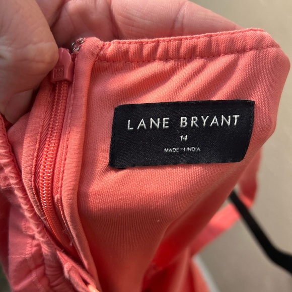 Lane Bryant pink eyelet sweetheart midi dress size 14 feminine coquette colorful - Picture 9 of 11